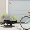 Image de vidaXL Remorque de vélo noir et vert 30 kg fer