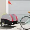Image de vidaXL Remorque de vélo noir et rouge 45 kg fer