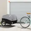 Image de vidaXL Remorque de vélo noir et gris 45 kg fer