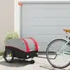 Image de vidaXL Remorque de vélo noir et rouge 45 kg fer