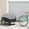 Image de vidaXL Remorque de vélo noir et gris 45 kg fer