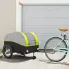 Image de vidaXL Remorque de vélo noir et vert 45 kg fer
