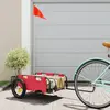 Image de vidaXL Remorque de vélo rouge tissu oxford et fer