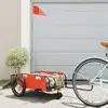 Image de vidaXL Remorque de vélo orange tissu oxford et fer