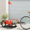 Image de vidaXL Remorque de vélo orange tissu oxford et fer