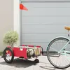 Image de vidaXL Remorque de vélo rouge tissu oxford et fer
