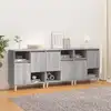 Image de vidaXL Buffets 3 pcs sonoma gris 60x35x70 cm bois d'ingénierie
