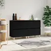Image de vidaXL Buffets 2 pcs noir 60x35x70 cm bois d'ingénierie