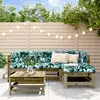 Image de vidaXL Salon de jardin 5 pcs avec coussins bois de pin imprégné
