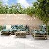 Image de vidaXL Salon de jardin 7 pcs avec coussins bois de pin imprégné