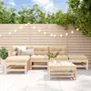 Image de vidaXL Salon de jardin 6 pcs avec coussins bois massif