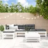 Image de vidaXL Salon de jardin 6 pcs avec coussins blanc bois massif