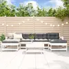 Image de vidaXL Salon de jardin 7 pcs avec coussins blanc bois massif