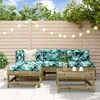 Image de vidaXL Salon de jardin 5 pcs avec coussins bois de pin imprégné