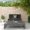 Image de vidaXL Salon de jardin 2 pcs avec coussins gris bois massif