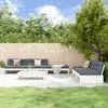 Image de vidaXL Salon de jardin 6 pcs avec coussins blanc bois massif