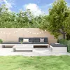 Image de vidaXL Salon de jardin 5 pcs avec coussins blanc bois massif