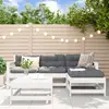 Image de vidaXL Salon de jardin 5 pcs blanc bois massif de pin