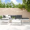 Image de vidaXL Salon de jardin 6 pcs Blanc Bois de pin massif