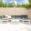 Image de vidaXL Salon de jardin 7 pcs Blanc Bois de pin massif