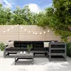 Image de vidaXL Salon de jardin 6 pcs Gris Bois de pin massif