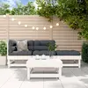 Image de vidaXL Salon de jardin 4 pcs blanc bois de pin massif