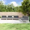 Image de vidaXL Salon de jardin 6 pcs Blanc Bois de pin massif