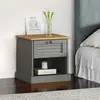 Image de vidaXL Table de chevet VIGO gris 42x35x42 cm bois de pin massif