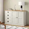 Image de vidaXL Buffet avec tiroirs VIGO 113x40x75 cm blanc bois massif de pin
