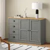 Image de vidaXL Buffet avec tiroirs VIGO 113x40x75 cm gris bois massif de pin