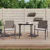 Image de vidaXL Ensemble à manger de jardin 3 pcs coussins résine tressée acier
