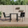 Image de vidaXL Ensemble à manger de jardin 3 pcs coussins résine tressée acier