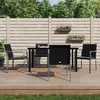 Image de vidaXL Ensemble à manger de jardin 5 pcs coussins résine tressée acier