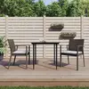 Image de vidaXL Ensemble à manger de jardin 3 pcs coussins résine tressée acier