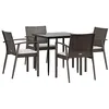 Image de vidaXL Ensemble à manger de jardin 5 pcs coussins résine tressée acier