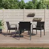 Image de vidaXL Ensemble à manger de jardin 5 pcs coussins résine tressée acier
