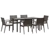 Image de vidaXL Ensemble à manger de jardin 7 pcs coussins résine tressée acier
