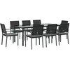 Image de vidaXL Ensemble à manger de jardin 9 pcs coussins résine tressée acier