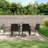Image de vidaXL Ensemble à manger de jardin 7 pcs noir textilène et acier