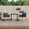 Image de vidaXL Ensemble à manger de jardin 3 pcs coussins résine tressée acier