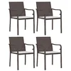 Image de vidaXL Lot de 4 Chaises de Jardin avec Coussins, Sièges de Terrasse, Chaises de Balcon, Meubles de Patio Jardinage Extérieur, Marron Rotin