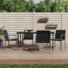 Image de vidaXL Chaises de jardin avec coussins lot de 4 noir 56x59x84 cm rotin