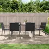 Image de vidaXL Chaises de jardin avec coussins lot de 6 noir 56x59x84 cm rotin