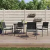 Image de vidaXL Chaises de jardin et coussins lot de 4 noir 54x62,5x89 cm rotin