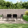 Image de vidaXL Chaises de jardin lot de 6 noir 54x62,5x89 cm résine tressée