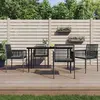 Image de vidaXL Chaises de jardin et coussins lot de 4 noir 54x60,5x83,5 cm
