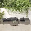 Image de vidaXL Salon de jardin 6 pcs avec coussins Gris Résine tressée