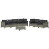 Image de vidaXL Salon de jardin 8 pcs avec coussins Gris Résine tressée