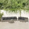 Image de vidaXL Salon de jardin 8 pcs avec coussins Gris Résine tressée