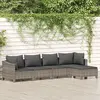 Image de vidaXL Salon de jardin 5 pcs avec coussins Gris Résine tressée